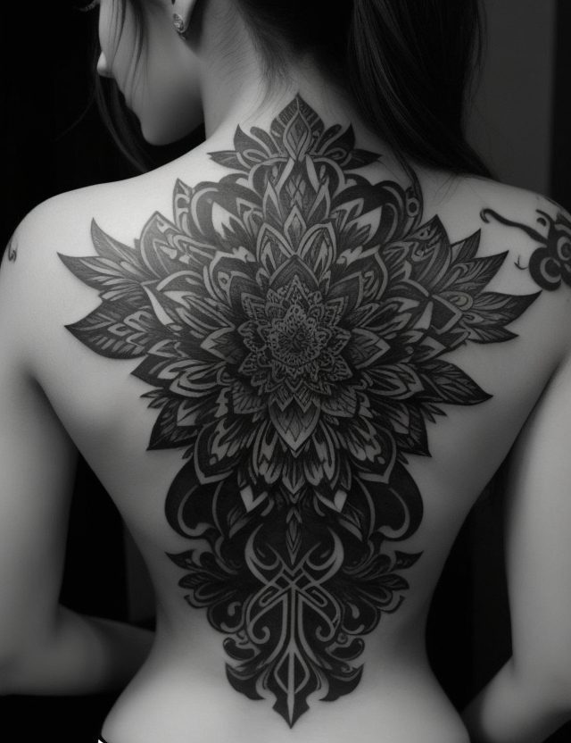 black floral tattoo designs