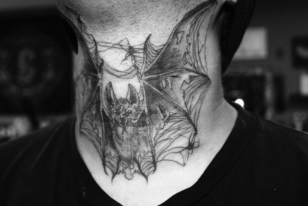 Bat Neck Tattoo Specially Selected 20 best Designs For You