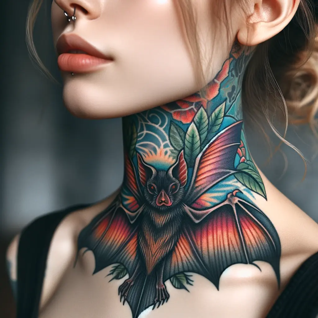 Neo- Traditional bat tattoo