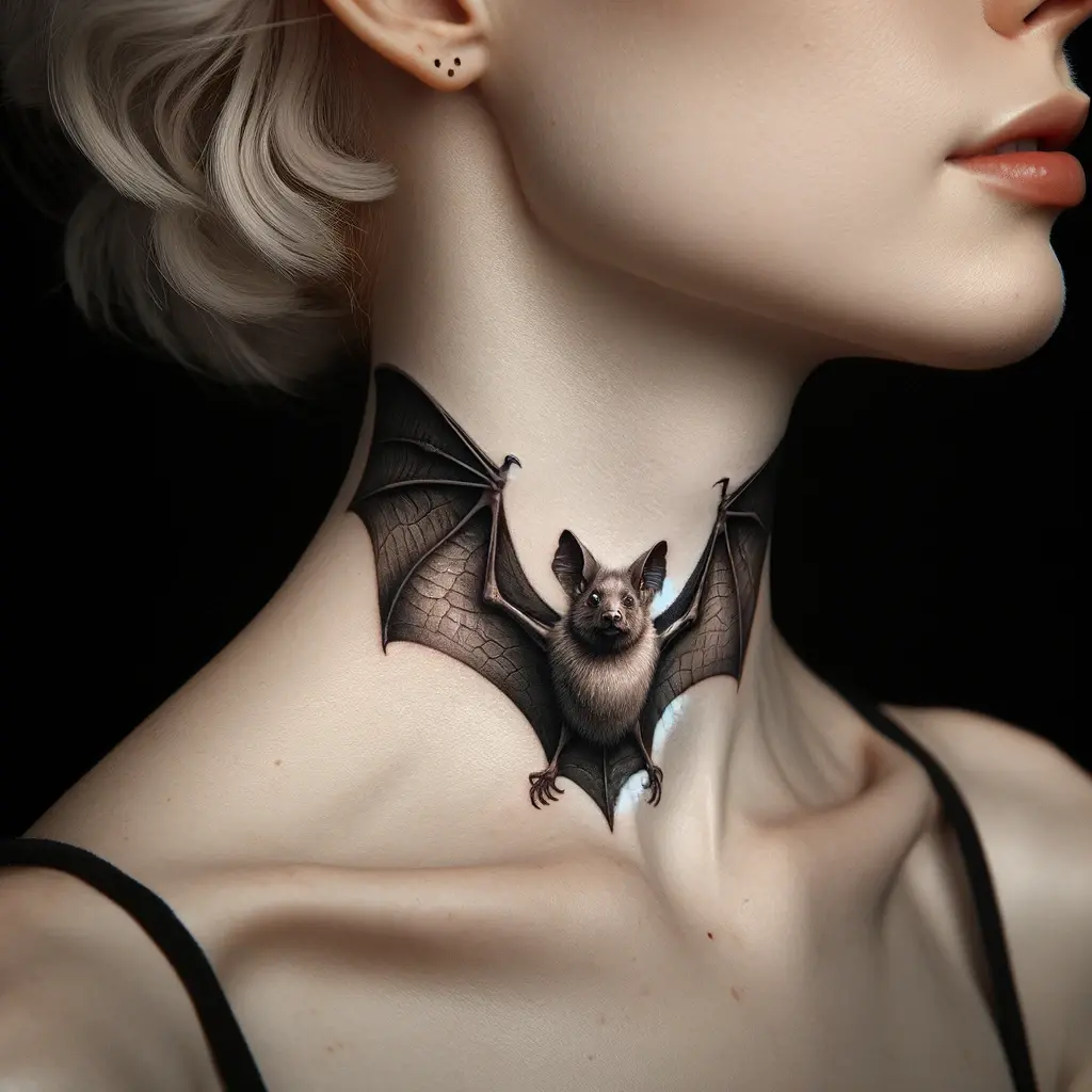 small realistic bat tattoo