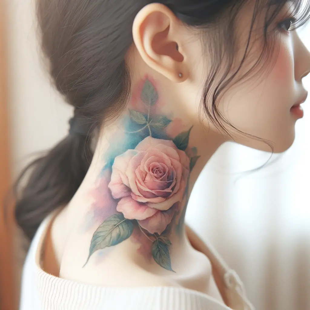 Rose Watercolour tattoo 