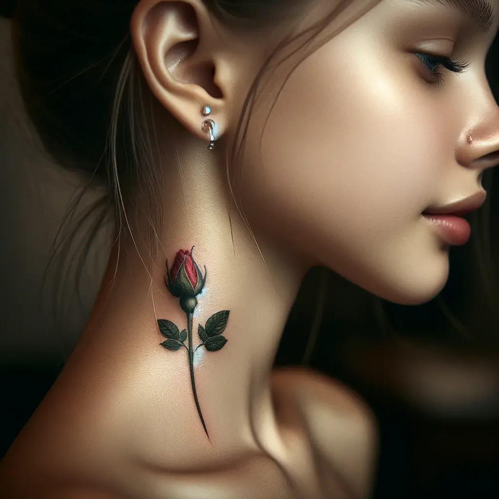 Rose Bud EAR Tattoo