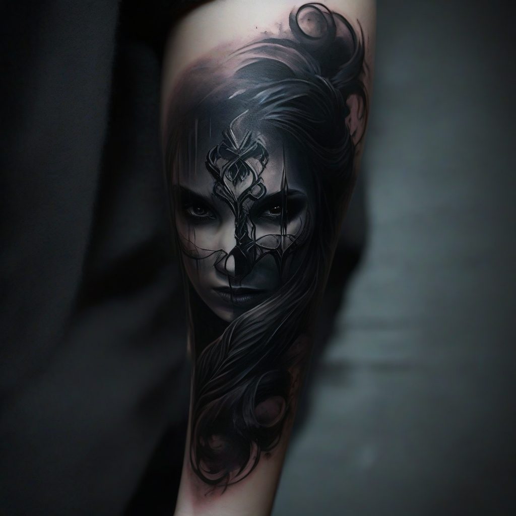 dark girl face tattoo